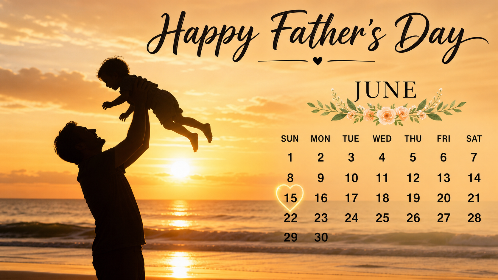 Father's Day 2026 calendar image for June 21