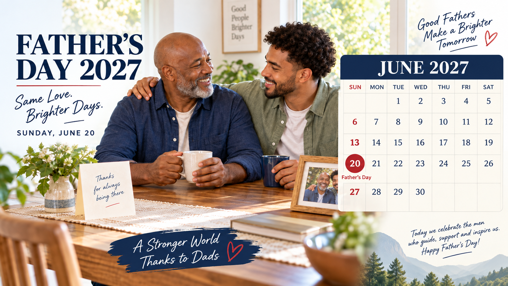 June 2027 calendar showing Father's Day on Sunday June 20