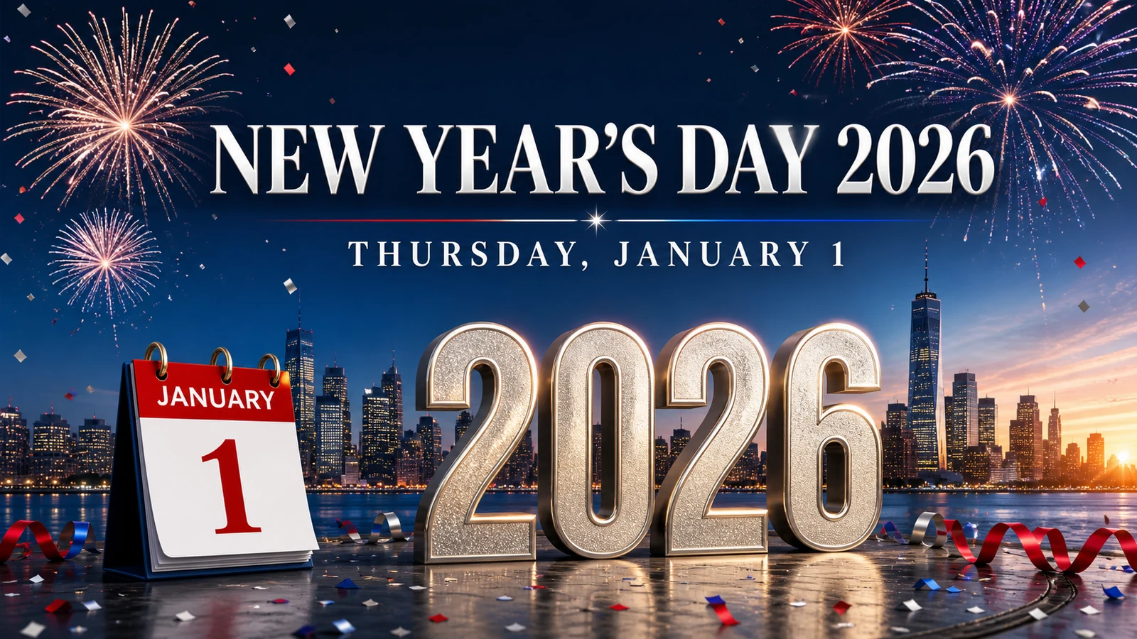 New Year's Day 2026 celebration for Thursday, January 1 in the United States